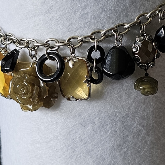 twos company charm necklace in bronze chain - Picture 3 of 7